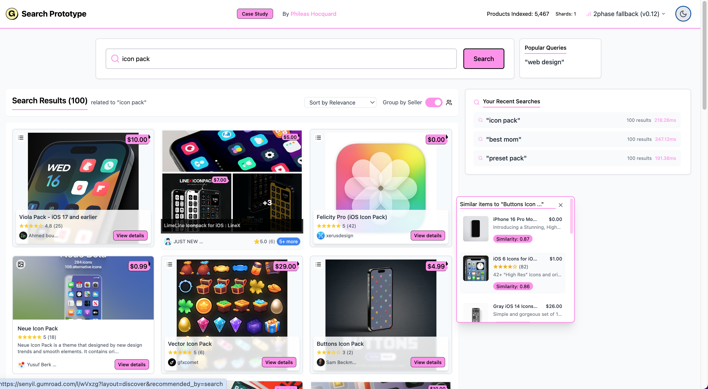 Gumroad Search Project Demo